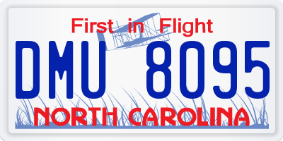 NC license plate DMU8095