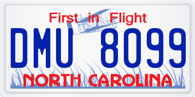 NC license plate DMU8099