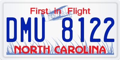 NC license plate DMU8122