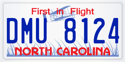 NC license plate DMU8124