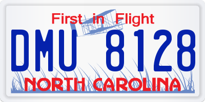 NC license plate DMU8128