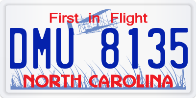 NC license plate DMU8135