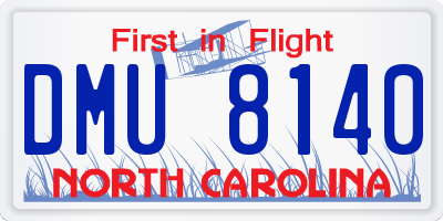 NC license plate DMU8140