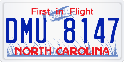 NC license plate DMU8147