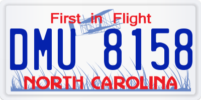 NC license plate DMU8158