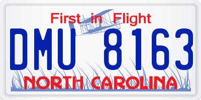 NC license plate DMU8163