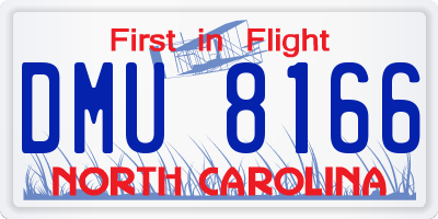NC license plate DMU8166