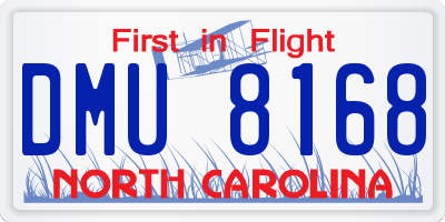 NC license plate DMU8168