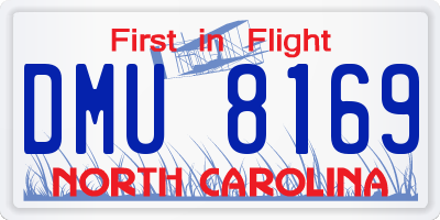 NC license plate DMU8169