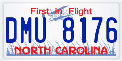 NC license plate DMU8176
