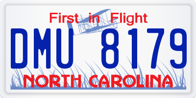 NC license plate DMU8179