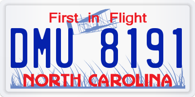 NC license plate DMU8191