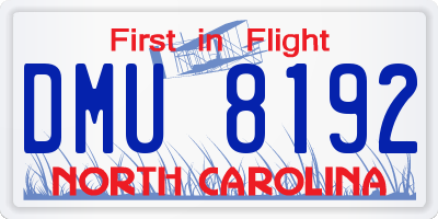 NC license plate DMU8192