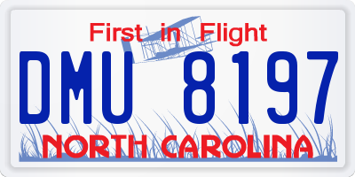 NC license plate DMU8197