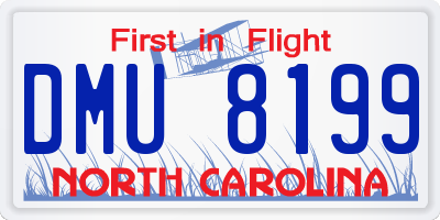 NC license plate DMU8199