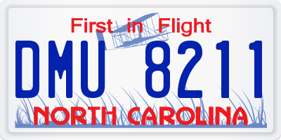 NC license plate DMU8211