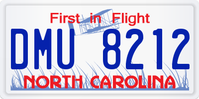 NC license plate DMU8212