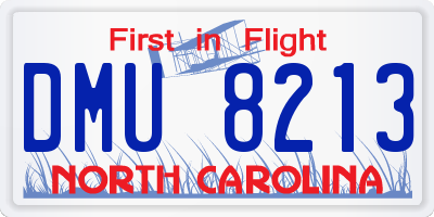 NC license plate DMU8213