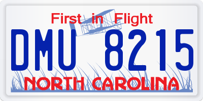 NC license plate DMU8215