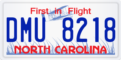NC license plate DMU8218
