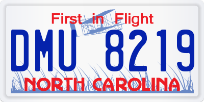 NC license plate DMU8219