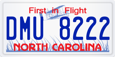 NC license plate DMU8222
