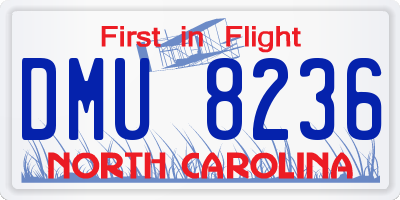 NC license plate DMU8236