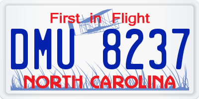 NC license plate DMU8237