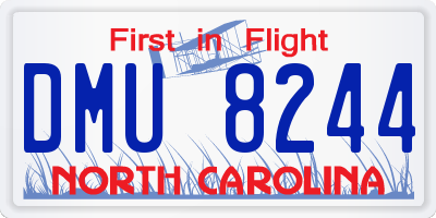 NC license plate DMU8244