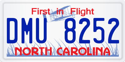 NC license plate DMU8252