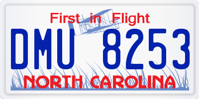 NC license plate DMU8253
