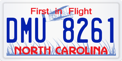NC license plate DMU8261