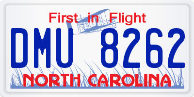 NC license plate DMU8262