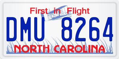 NC license plate DMU8264
