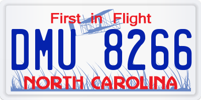 NC license plate DMU8266