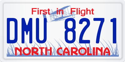 NC license plate DMU8271