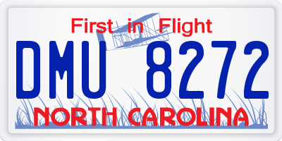 NC license plate DMU8272