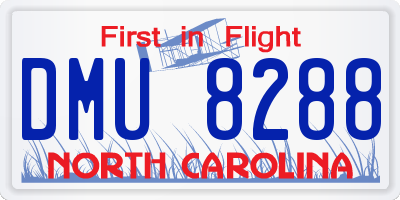 NC license plate DMU8288