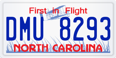 NC license plate DMU8293