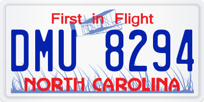 NC license plate DMU8294