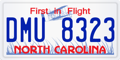 NC license plate DMU8323