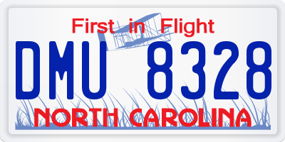 NC license plate DMU8328