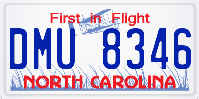 NC license plate DMU8346