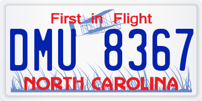 NC license plate DMU8367