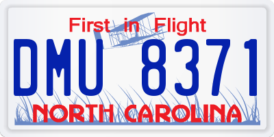 NC license plate DMU8371