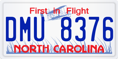 NC license plate DMU8376