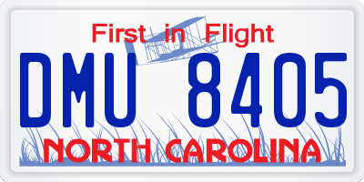 NC license plate DMU8405