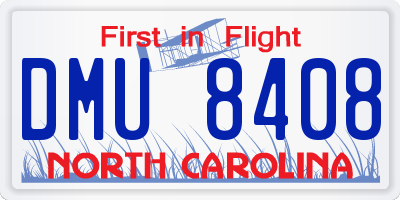 NC license plate DMU8408