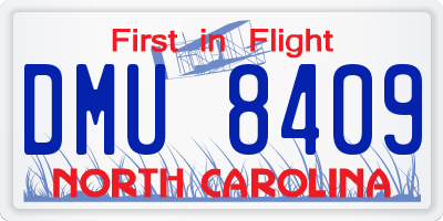 NC license plate DMU8409