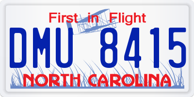 NC license plate DMU8415